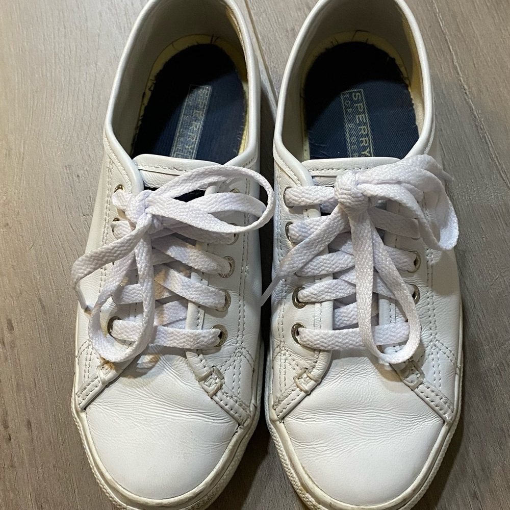 Sperry white leather sneakers